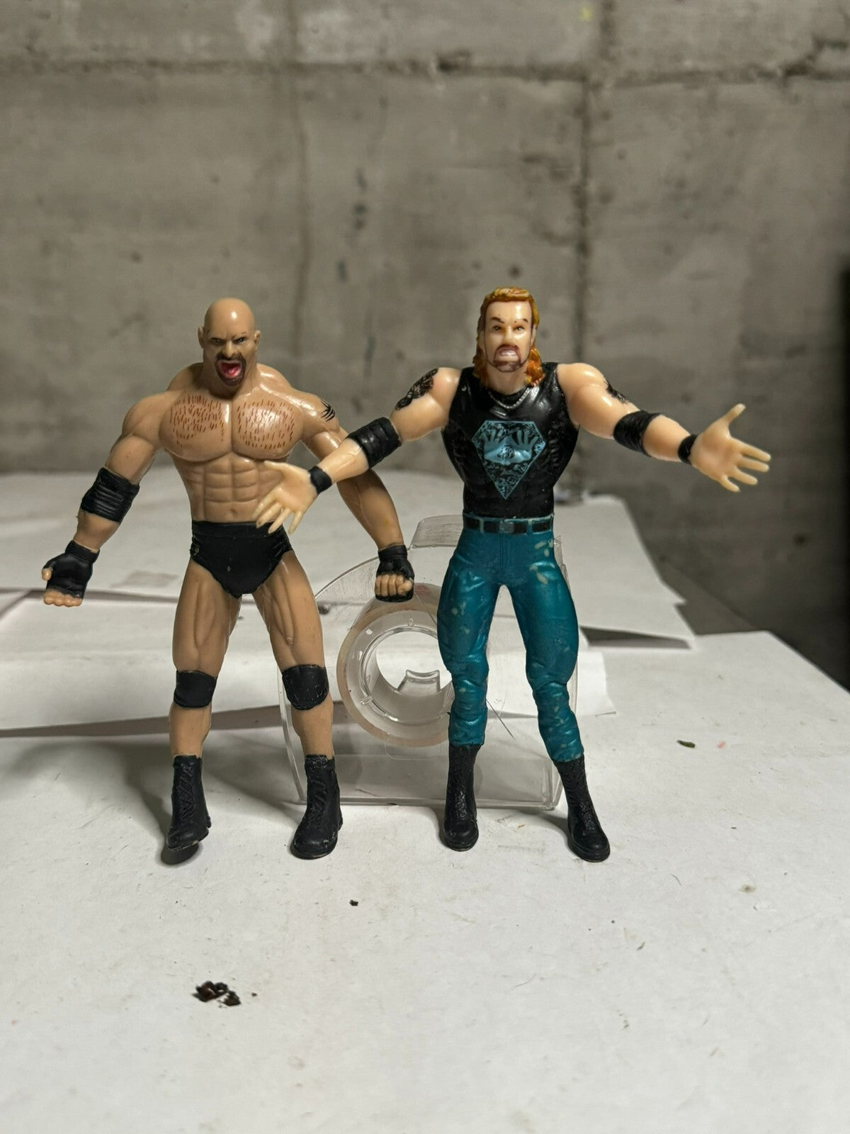 Wrestling wcw Flex wrestlers Goldberg e DDP flexy Toy Biz
