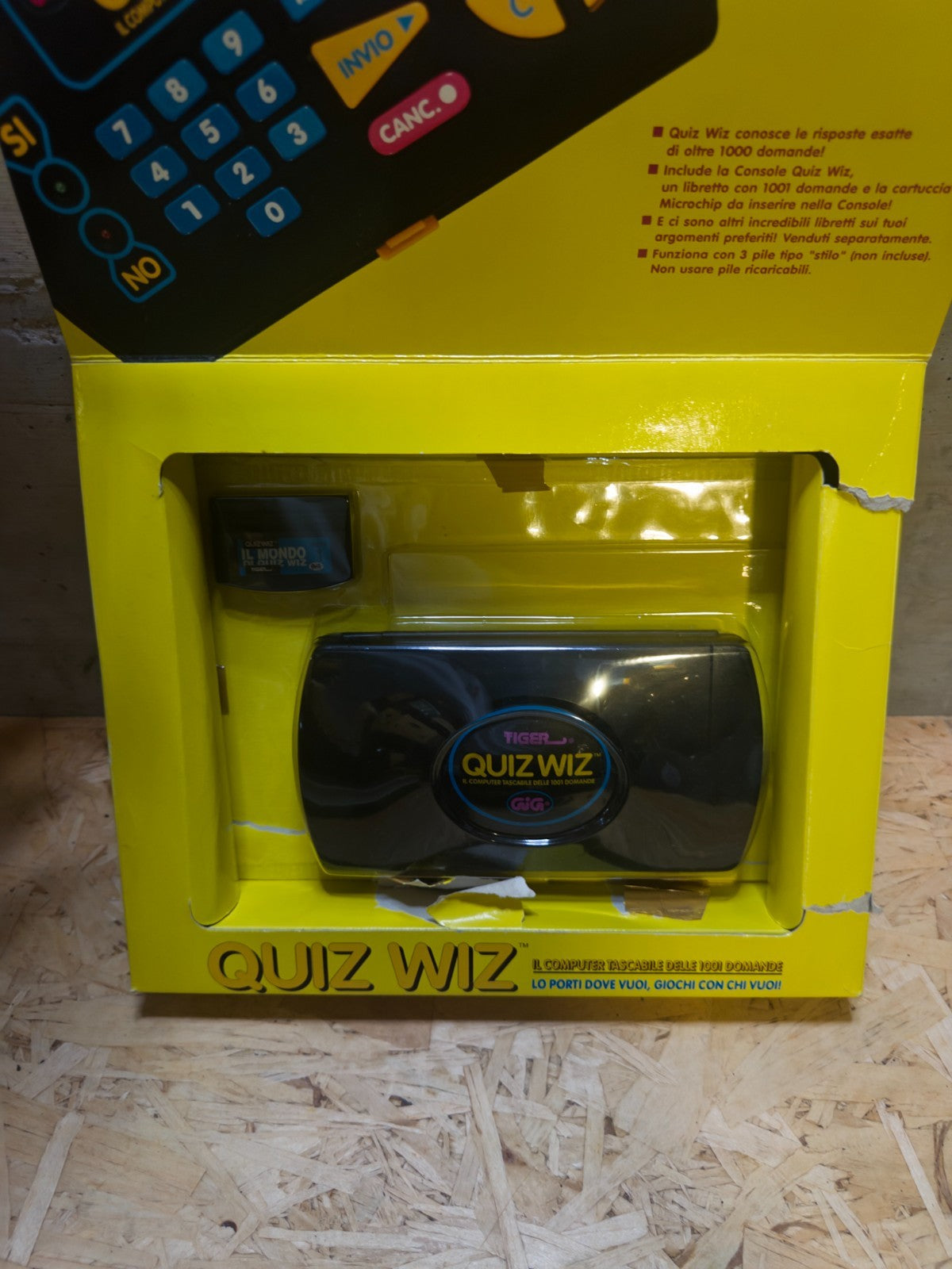 Quiz Wiz 1993 GIG Tiger computer tascabile 1001 domande usato retrogame vintage