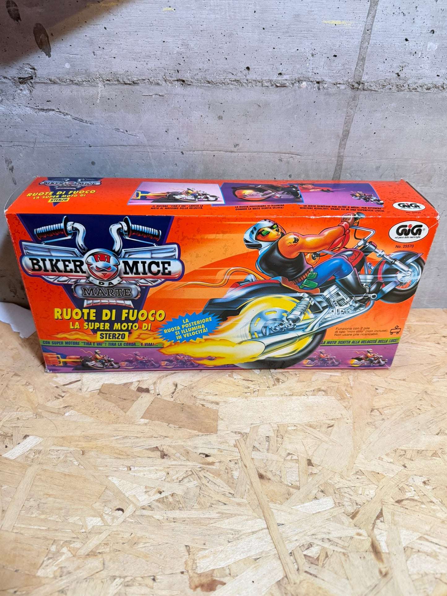 BIKER MICE RUOTE DI FUOCO MOTO STERZO GIG GALOOB THROTTLE'S BLAZIN' CYCLE 1994