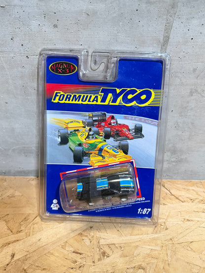 Formula Tyco Lamborghini #8 BLK con slot auto BLU/YEL HO MOC