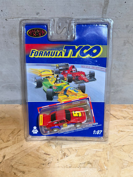 Formula Tyco Magnum X-3 #5 Porsche 935 Rosso HO Slot Car Nos MOC