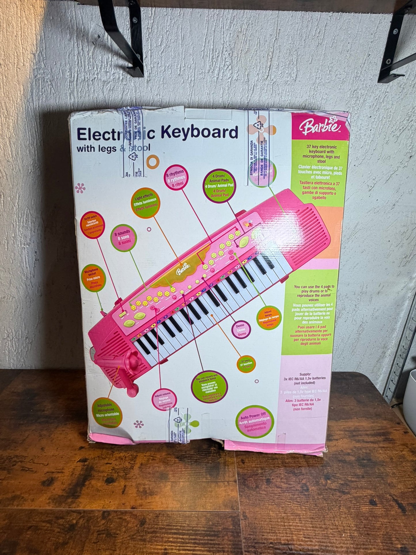 electronic keyboard barbie with legs e stool