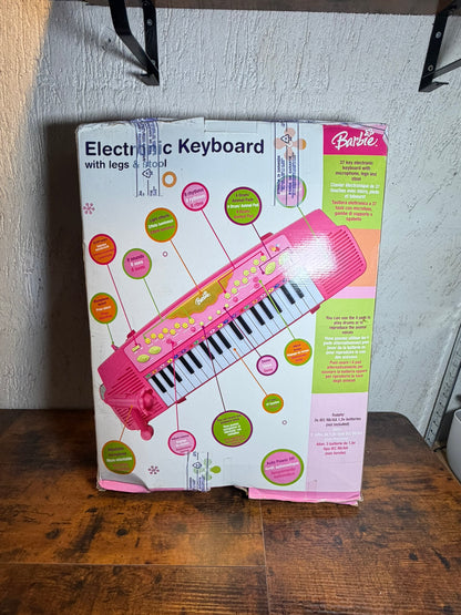 electronic keyboard barbie with legs e stool