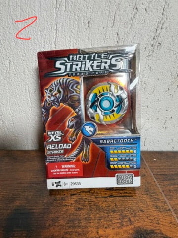 Mega Bloks Battle Strikers Raro Turbo Tops Ricarica Striker Sabretooth