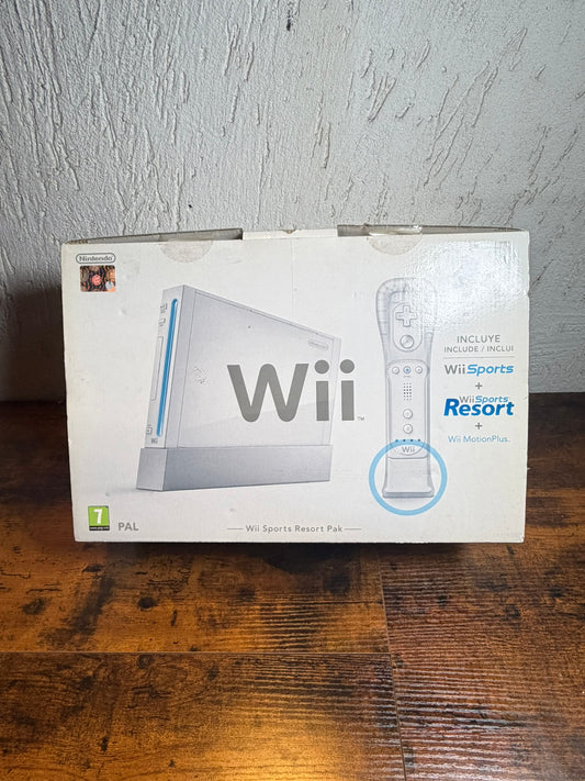 Pacchetto console NINTENDO WII in scatola Wii Sports e motion plus testata