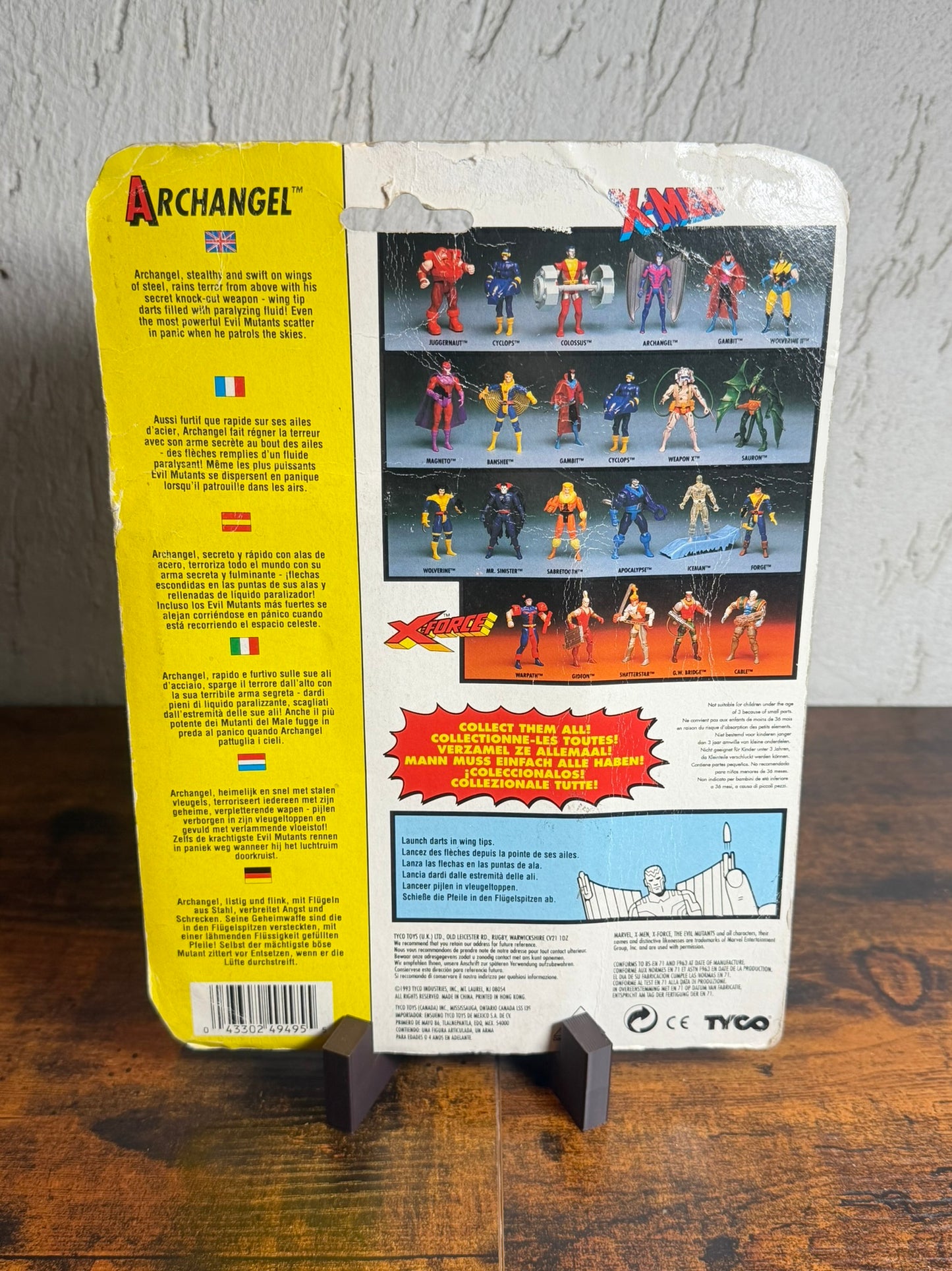 Tyco Uncanny X-Men Modellino Arcangelo Vintage 1993 Carta Europea Sigillata
