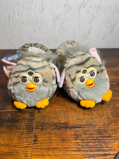 Pantofole Furby tigrate rare vintage da collezione mai usate (36/37)