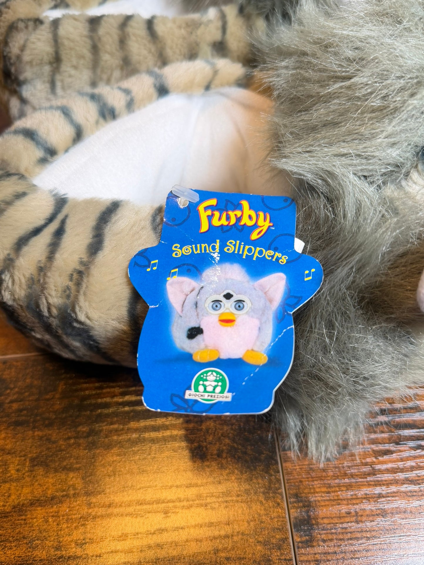 Pantofole Furby tigrate rare vintage da collezione mai usate (36/37)