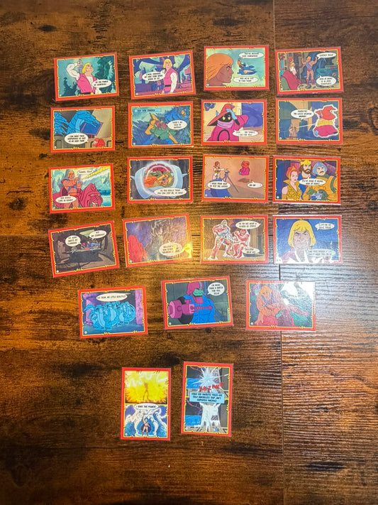 carte Master of the universe anni '80 (21 pezzi)
