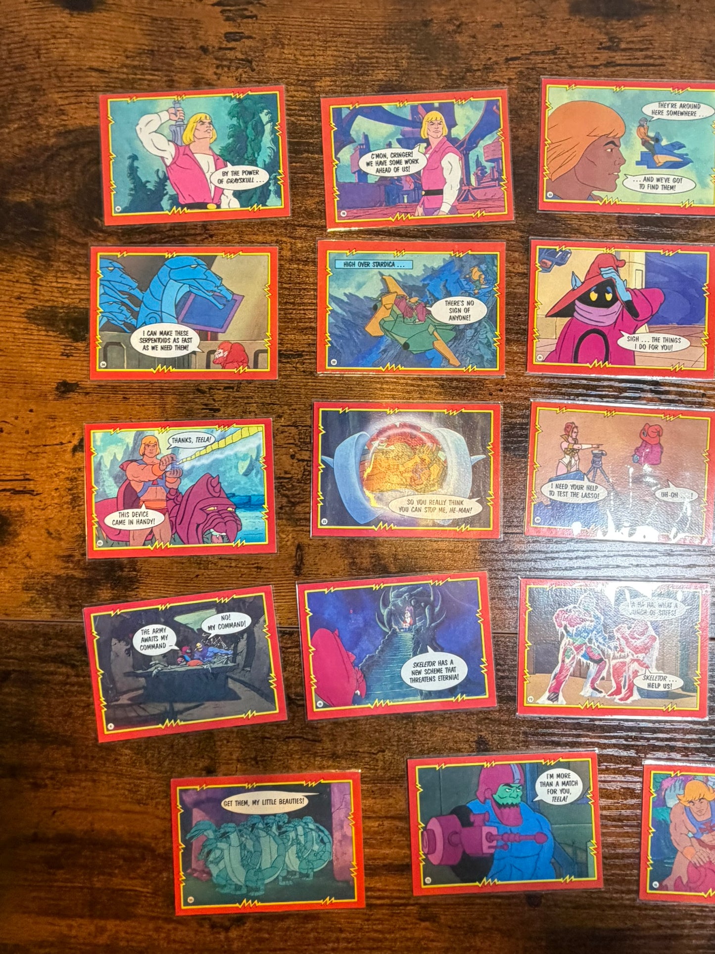 carte Master of the universe anni '80 (21 pezzi)