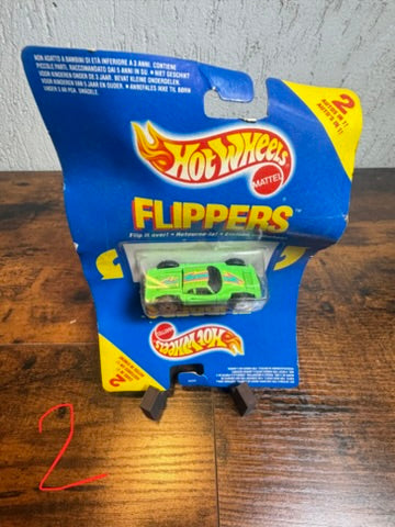 Voiture Miniature Hot Wheels Flippers Vintage Mattel 1989 verde e nera