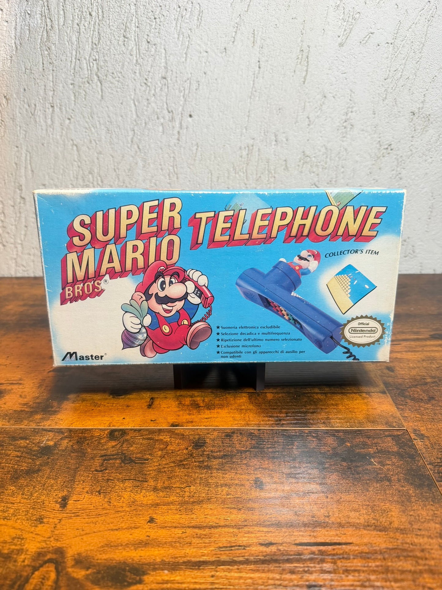 Nintendo Of America Super Mario Bros 1990 telefono blu Master vintage