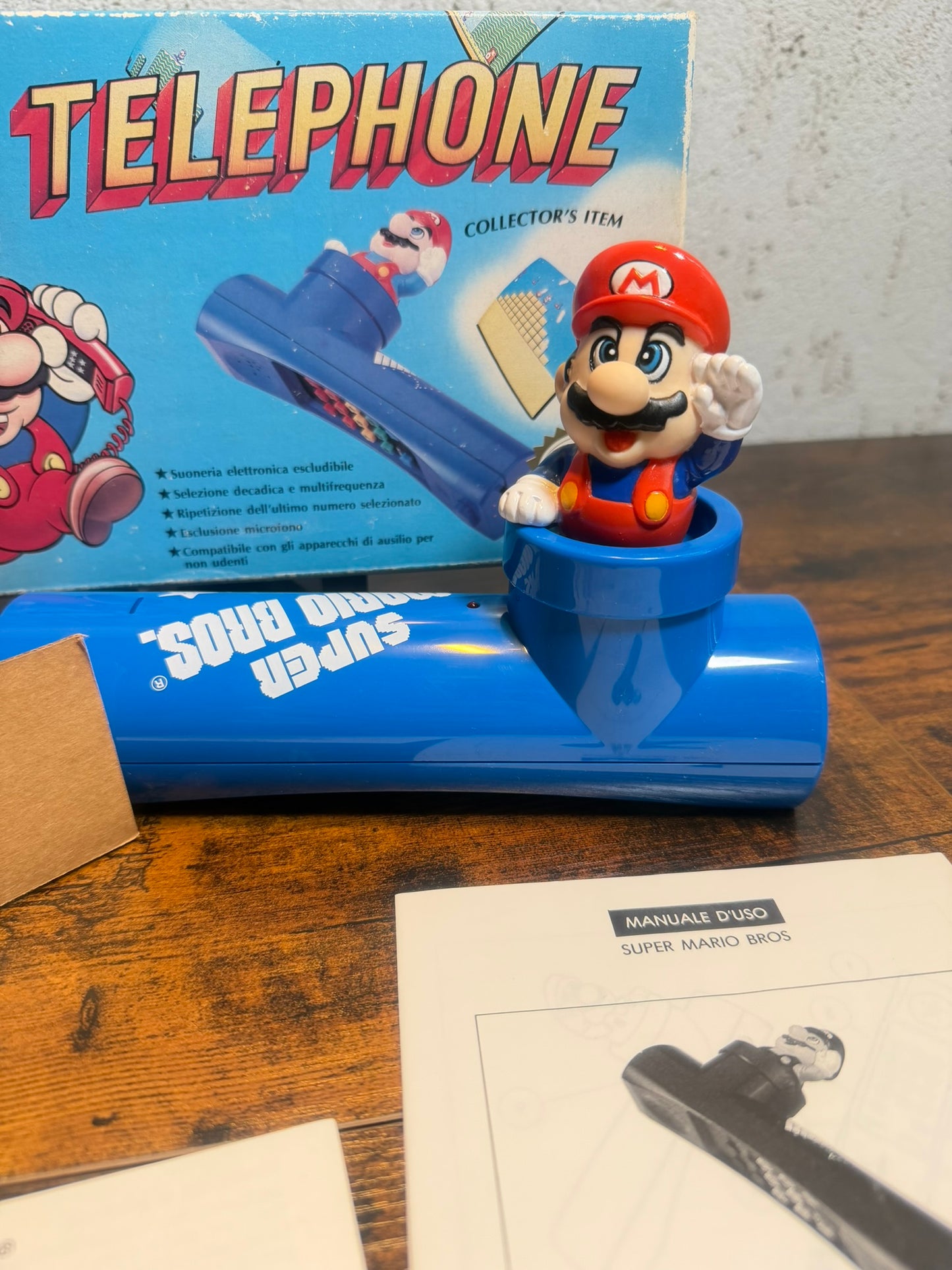 Nintendo Of America Super Mario Bros 1990 telefono blu Master vintage