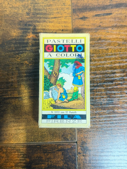 Vintage SCATOLA 6 PASTELLI GIOTTO FILA Anni 60