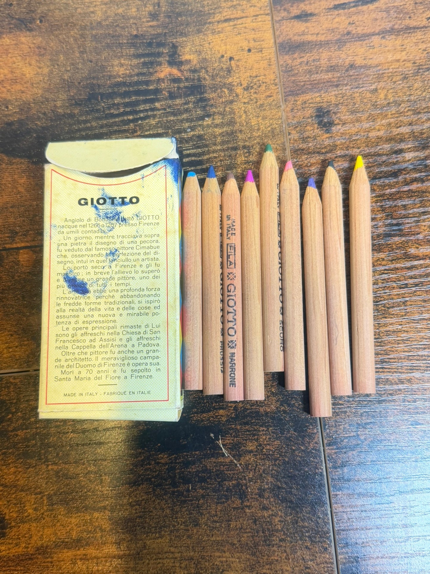 Vintage SCATOLA 6 PASTELLI GIOTTO FILA Anni 60