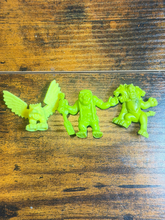 3 Mimp giallo fluo e verde monster in my pockets serie 1
