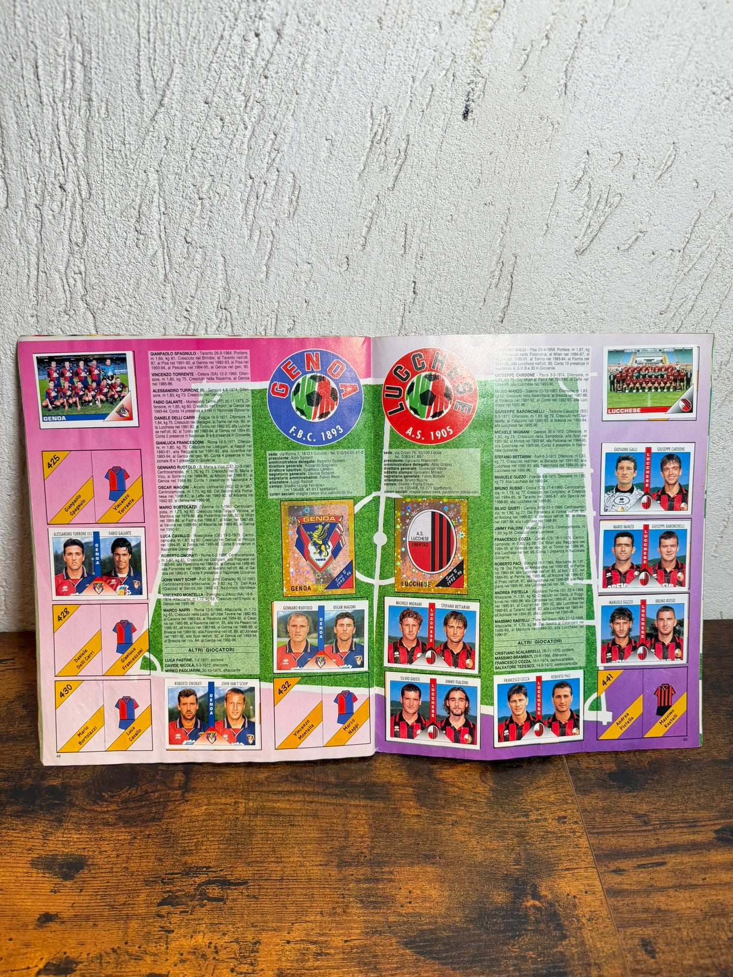 ALBUM ORIGINALE FIGURINE CALCIATORI PANINI ANNO 1995-96 incompleto