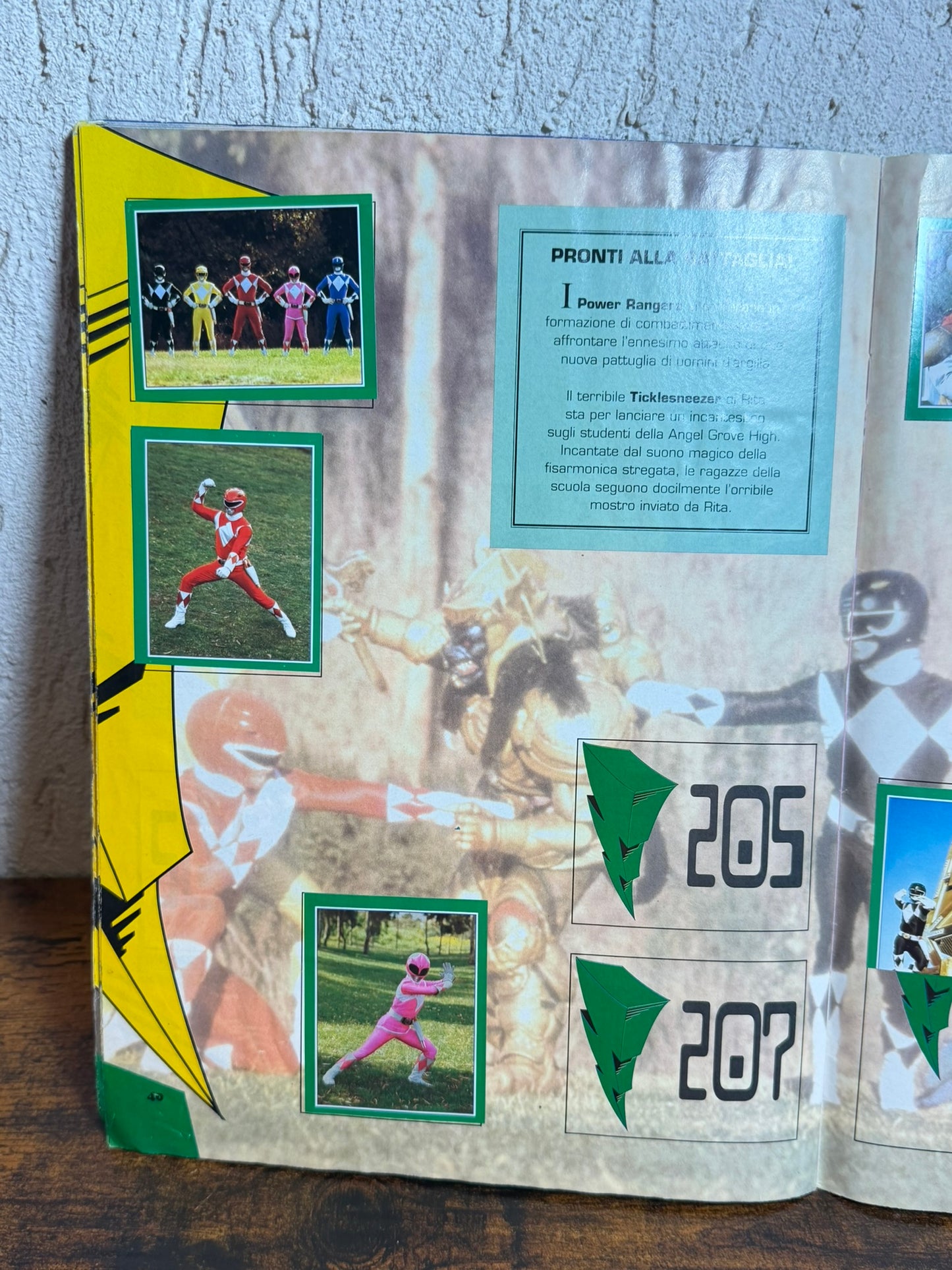 Album figurine Power Rangers sticker album Merlin collezione INCOMPLETO 1993