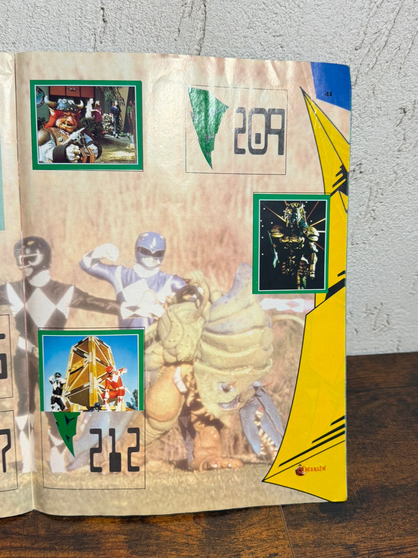 Album figurine Power Rangers sticker album Merlin collezione INCOMPLETO 1993