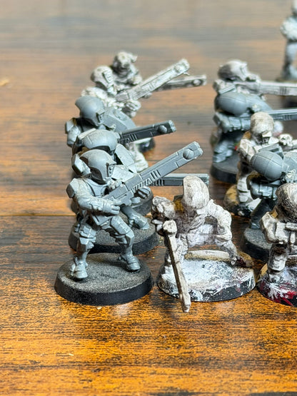 Warhammer 40k TAU 10 Fire Warriors Painted