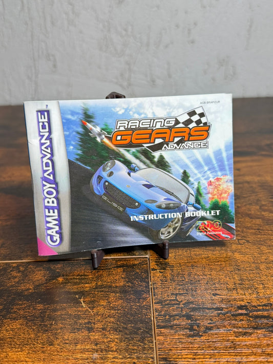libretto RACING GEARS Advance NINTENDO GAMEBOY
