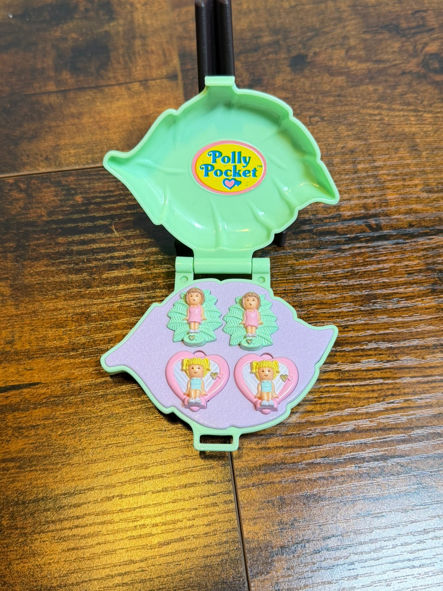 Polly Pocket Bluebird Orecchini COFANETTO Verde Earring case 1991 #911901