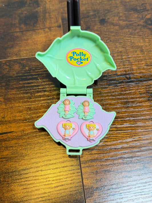 Polly Pocket Bluebird Orecchini COFANETTO Verde Earring case 1991 #911901