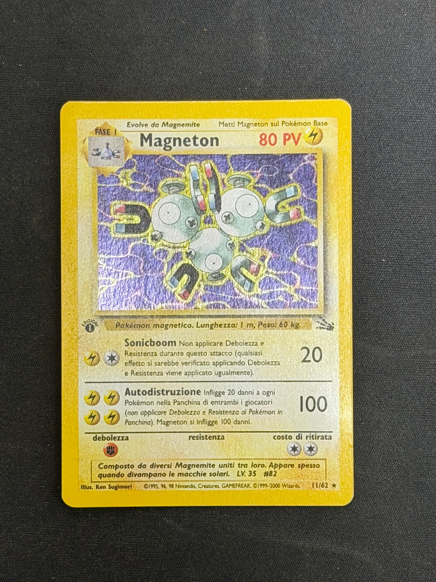 MAGNETON, Pokemon card Set Fossil Holo Prima Edizione 11/62 ITA LP