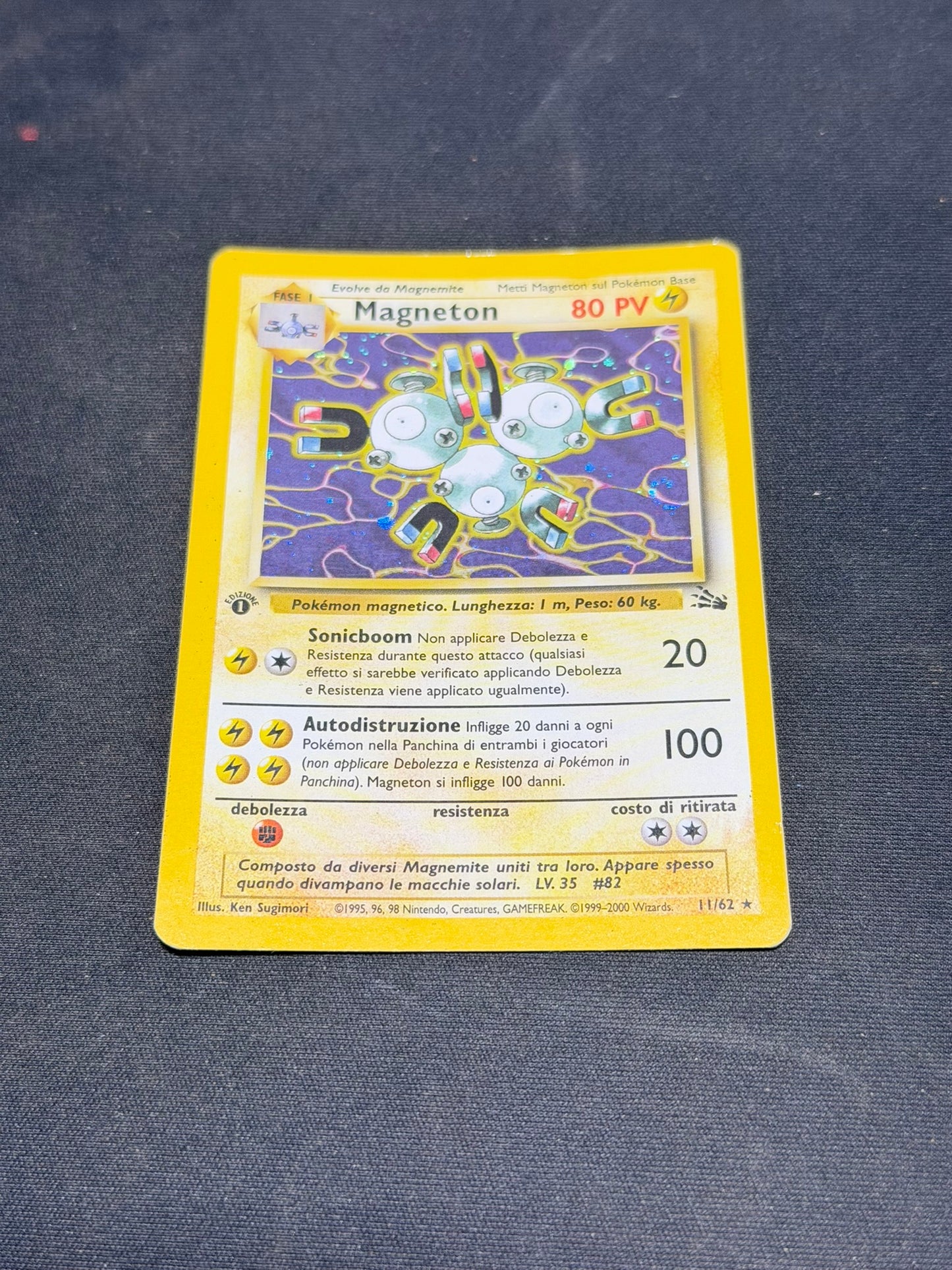 MAGNETON, Pokemon card Set Fossil Holo Prima Edizione 11/62 ITA LP