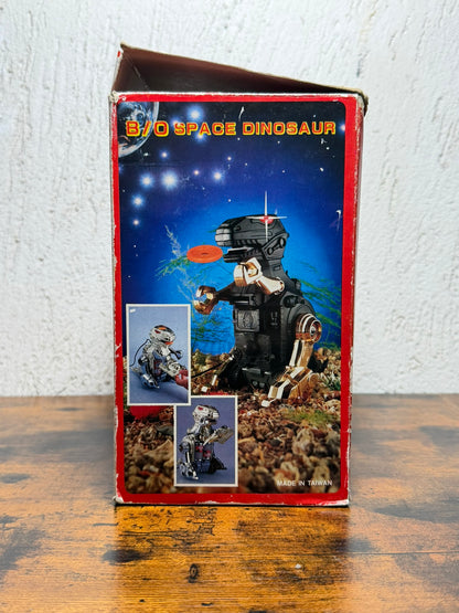 Dinosauro spaziale B/O anni 80 a batteria 7" JP-887 in scatola non funzionante