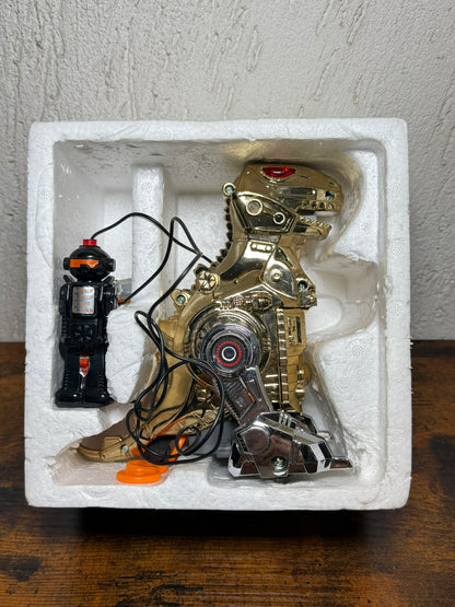 Dinosauro spaziale B/O anni 80 a batteria 7" JP-887 in scatola non funzionante