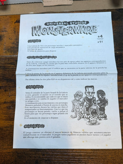 Universal studio Monsterware shooting gallery galeria de tiro (nuova)