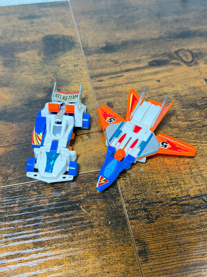 VINTAGE ANNI 80 TRASFORMABILE ATLAS BOT JETBOT e autobot made taiwan incompleti