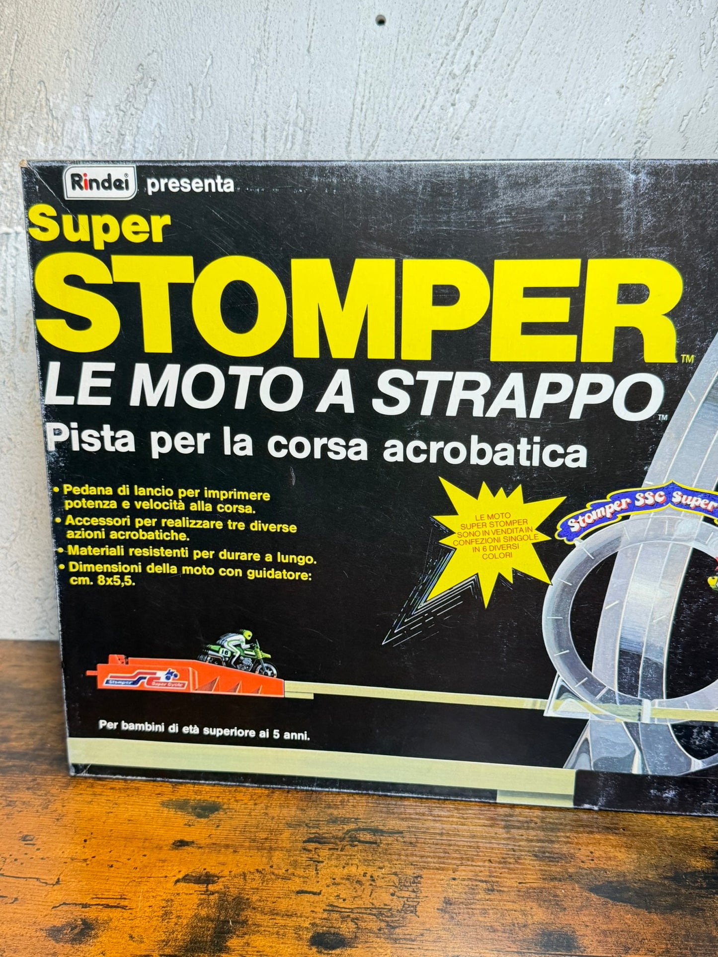 Polistil Pista Super STOMPER Le Moto a Strappo Boxed Anni '80