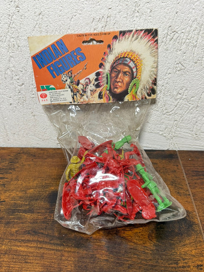 Vintage 1984 Lido Indian figures Plastic Toy indians toy cowboys & indians