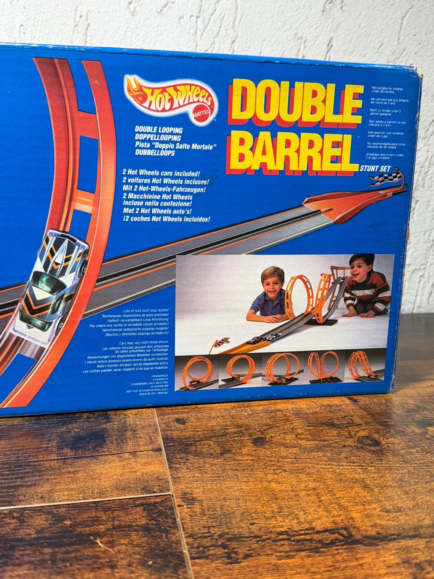 Set acrobazie doppia canna Mattel Hot Wheels 1988 vintage in scatola incompleto